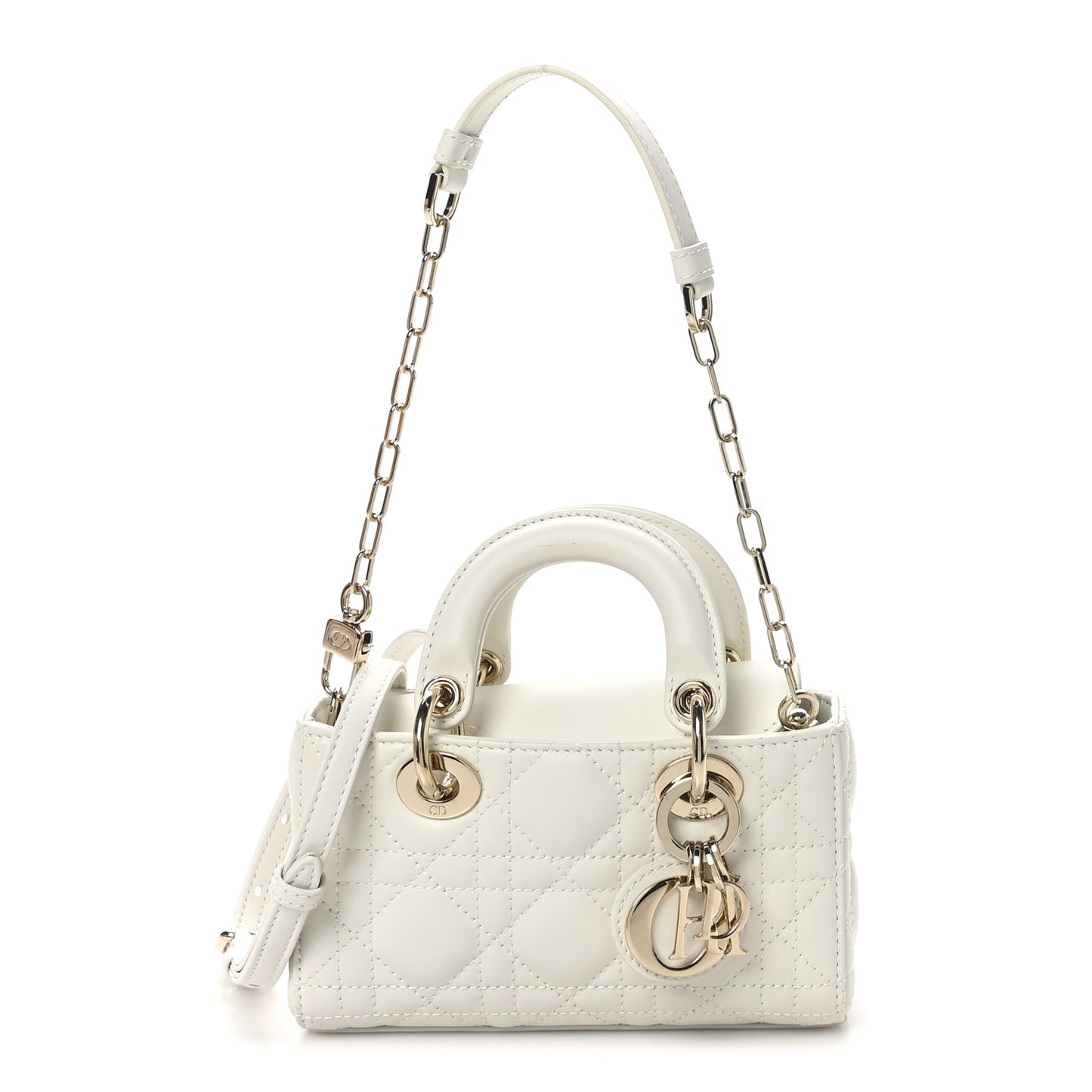 Lambskin Cannage Micro Lady D-Joy Latte