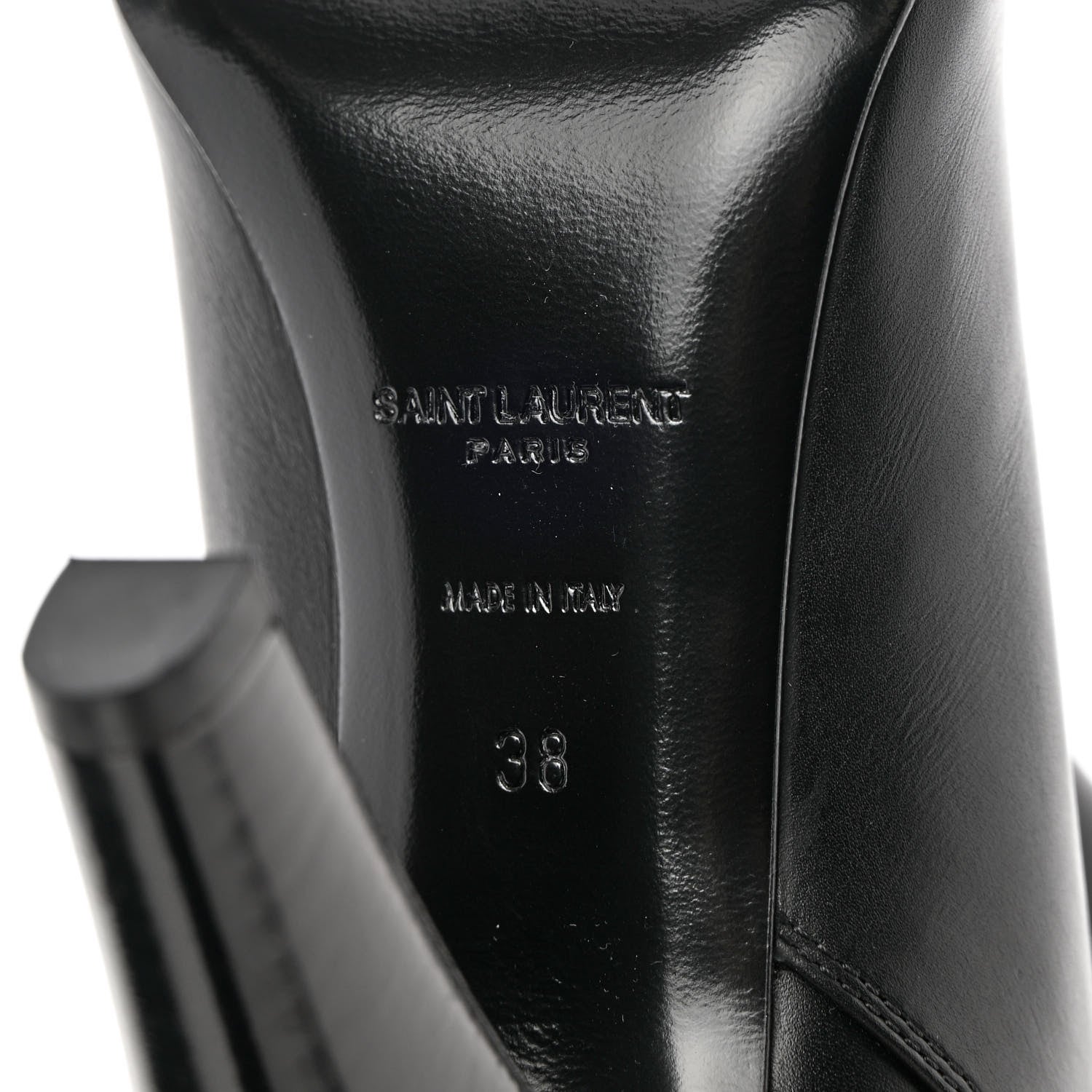 Saint Laurent Smooth Calfskin Le Maillon 95 Boots 38 Black 6 of 8