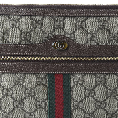 Gucci GG Supreme Monogram Large Ophidia Pouch Clutch Brown 10 of 11