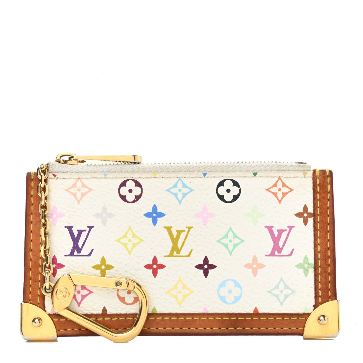Monogram Multicolor Key Pouch White
