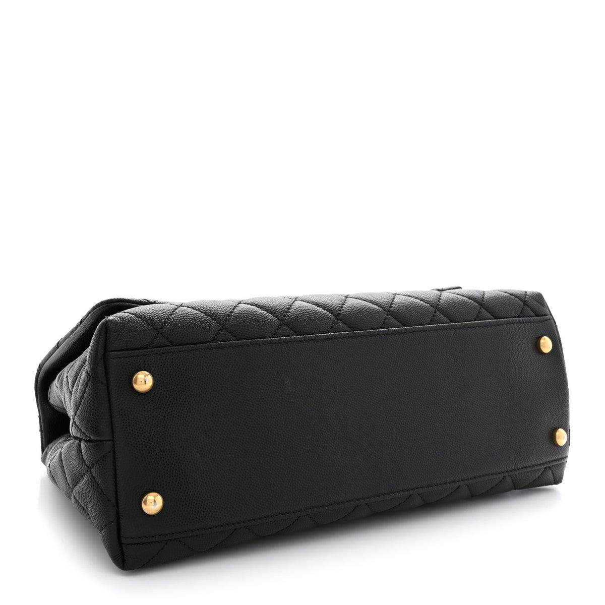 Caviar Quilted Small Coco Handle Flap Black