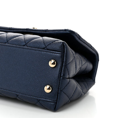 Chanel Iridescent Caviar Quilted Extra Mini Coco Handle Flap Dark Blue 10 of 10