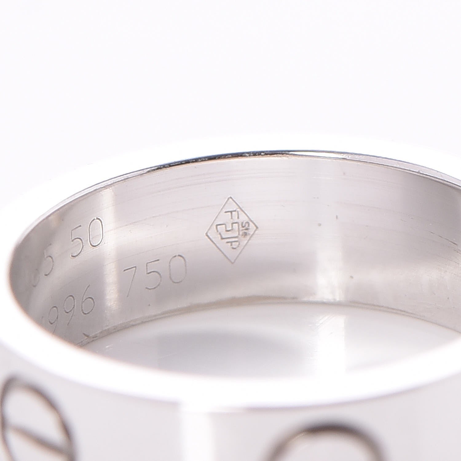 Cartier 18K White Gold 5.5mm LOVE Ring 50 5.25 5 of 5