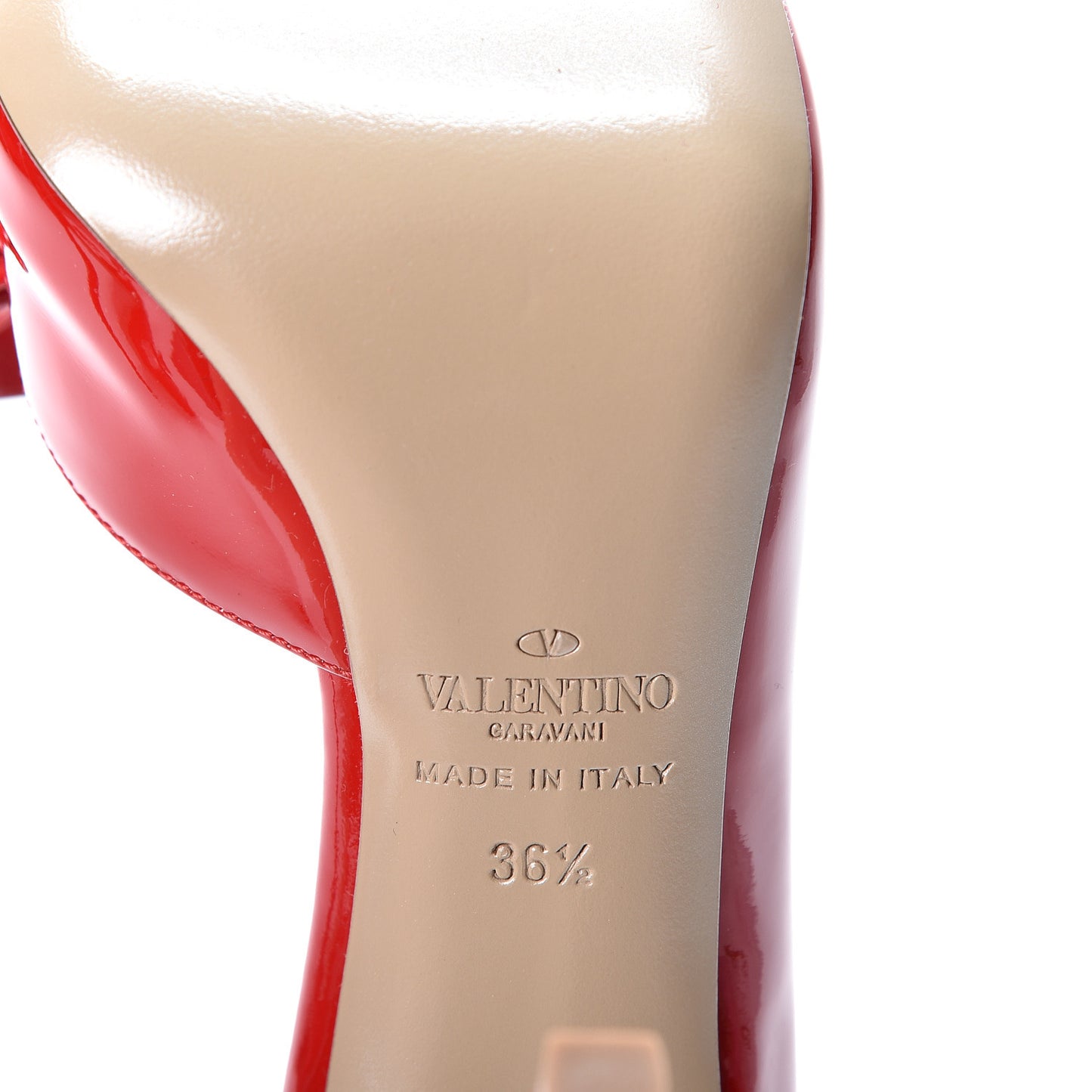 Patent Couture Bow Peep Toe d'Orsay 15/110mm Pumps 36.5 Rosso Valentino