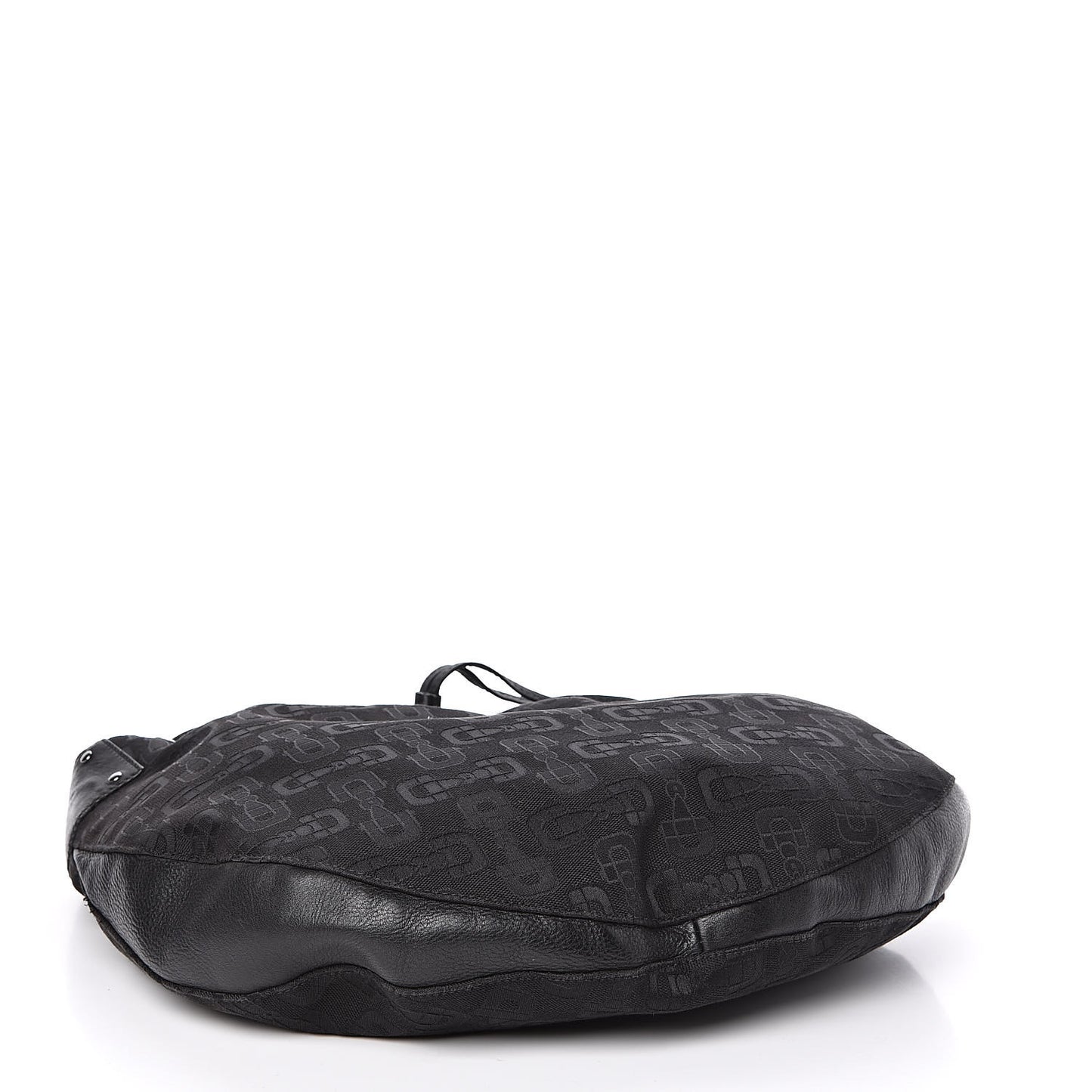 Horsebit Print Hobo Black