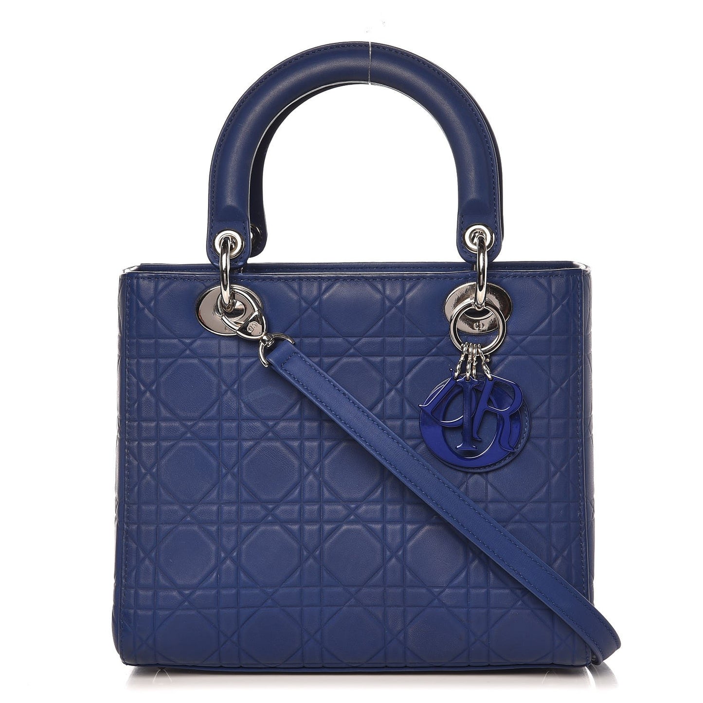 Lambskin Cannage Medium Lady Dior Blue