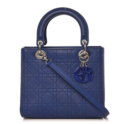 Christian Dior Lambskin Cannage Medium Lady Dior Blue 1 of 15