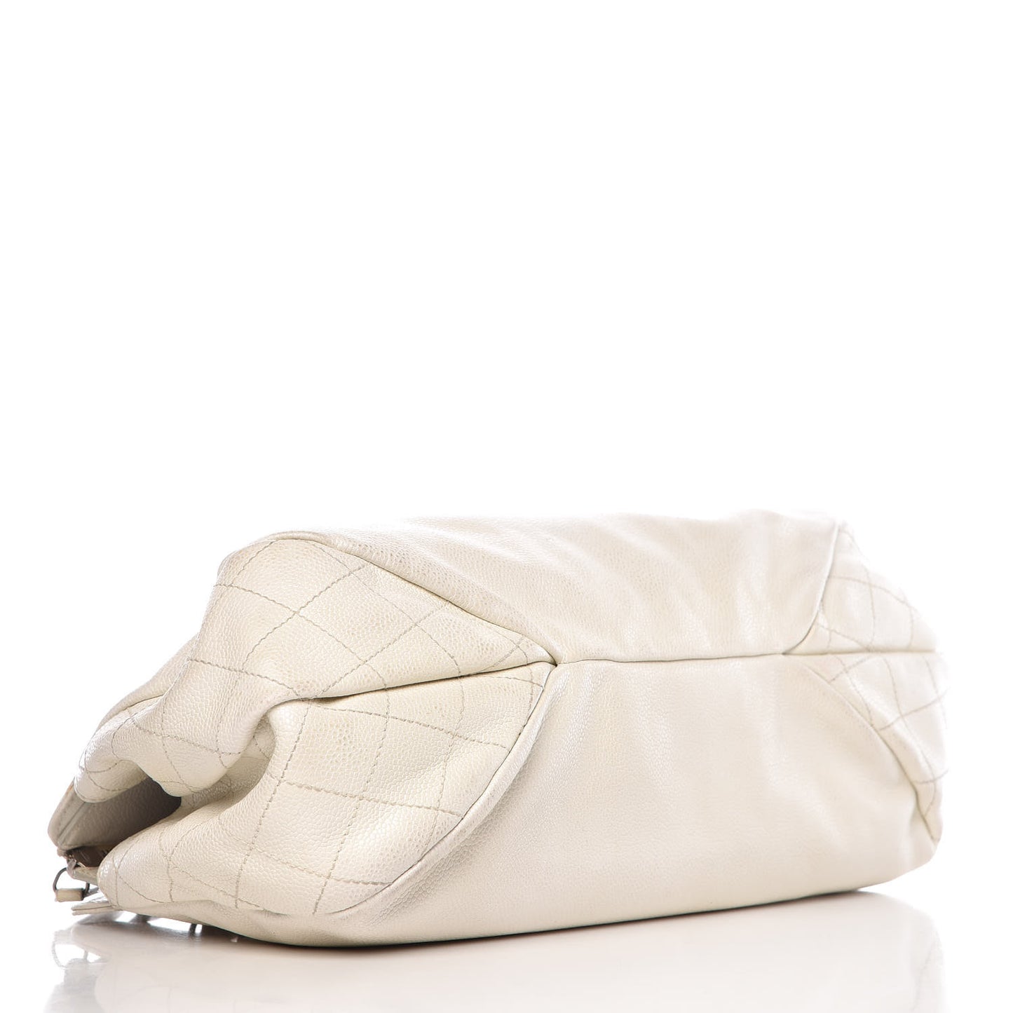 Caviar Quilted Timeless CC Bowler Bag White