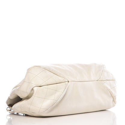 Chanel Caviar Quilted Timeless CC Bowler Bag White 4 of 18