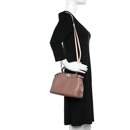 Fendi Nappa Colorblock Mini Peekaboo Iconic Satchel English Rose Plaster Oxigen 2 of 10