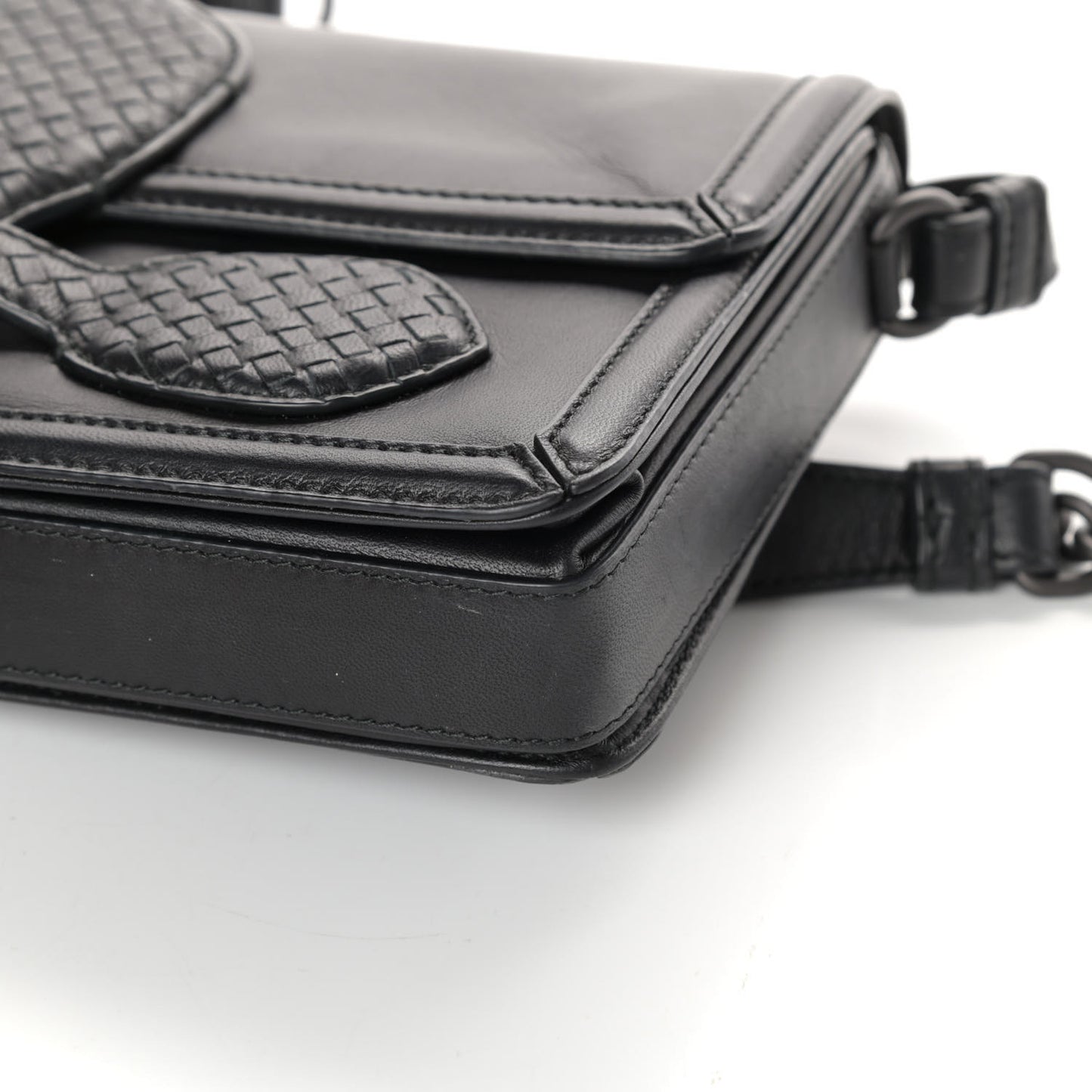 Nappa Micro Intreccio Shoulder Bag Black