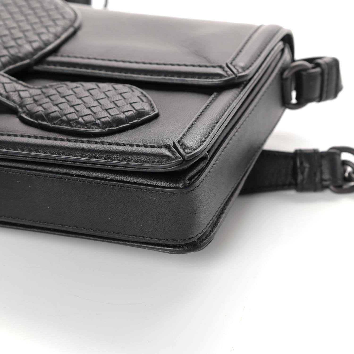 Bottega Veneta Nappa Micro Intreccio Shoulder Bag Black 9 of 12