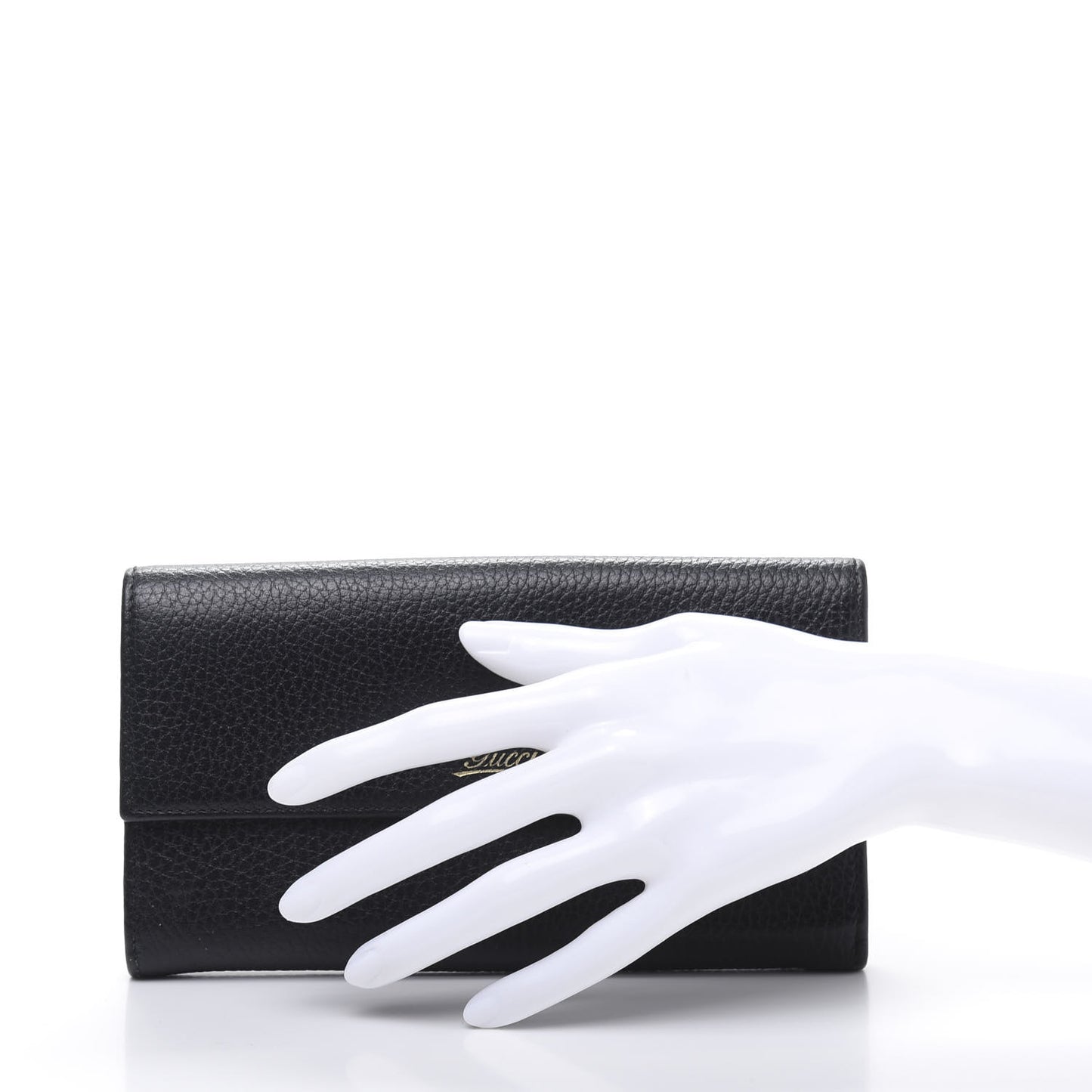 Dollar Calfskin Swing Continental Wallet Black