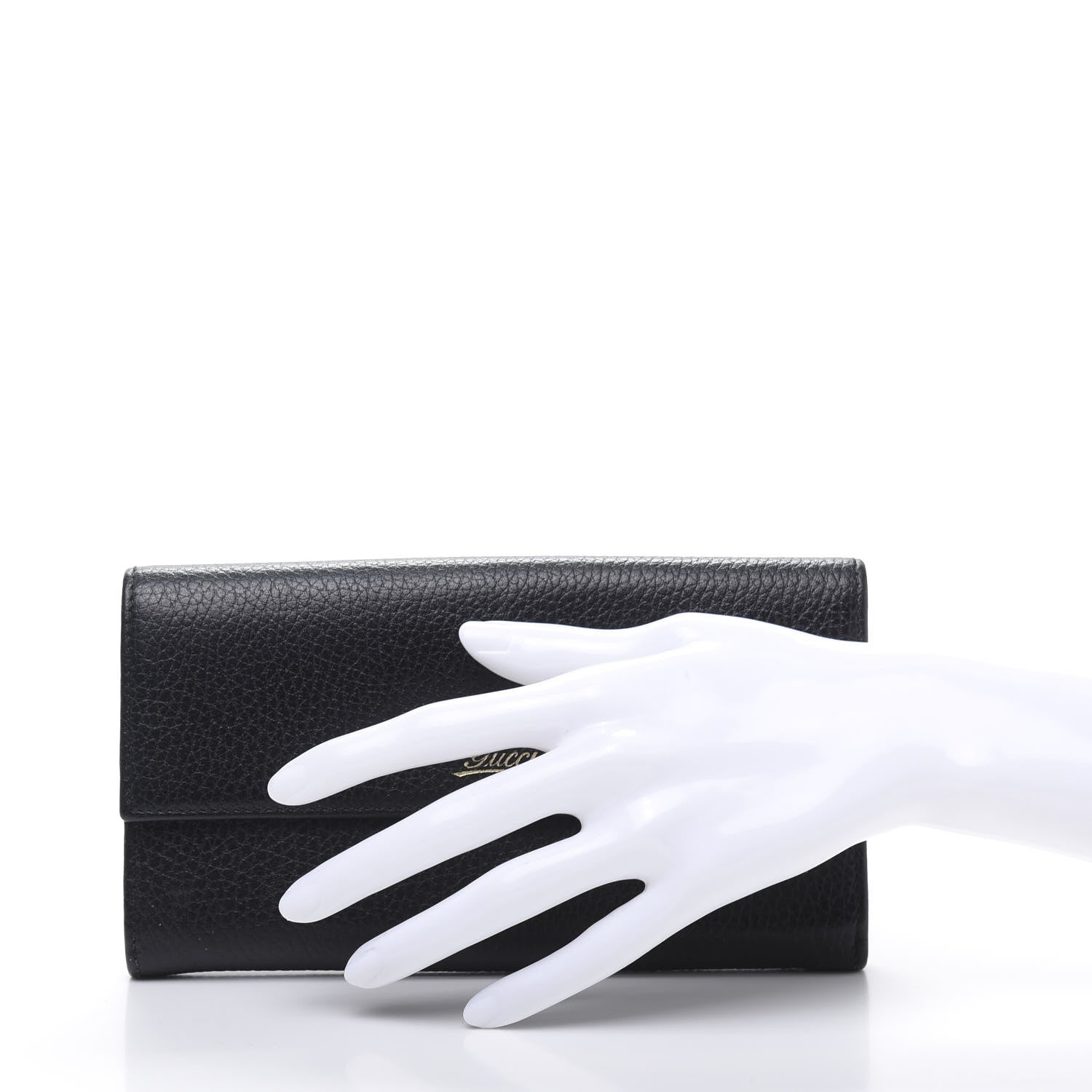 Gucci Dollar Calfskin Swing Continental Wallet Black 2 of 9