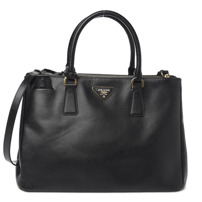 Prada Saffiano Medium Galleria Double Zip Tote Black 1 of 12
