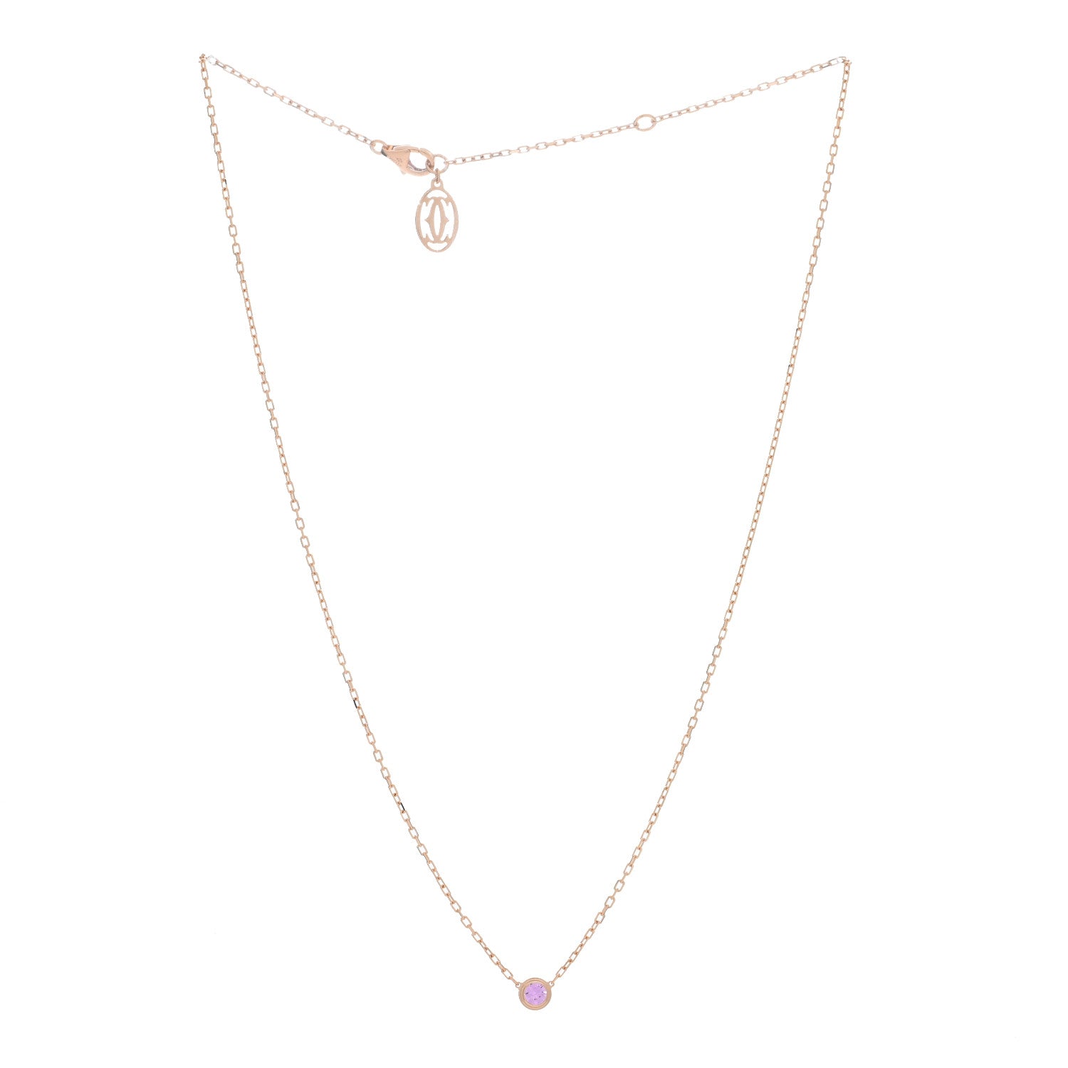 Cartier 18K Pink Gold Pink Sapphire D'Amour Pendant Necklace 2 of 5