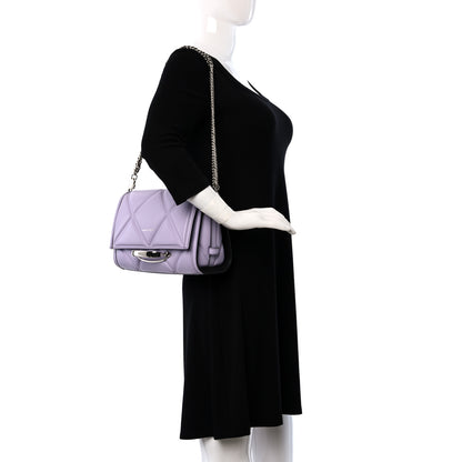 Alexander McQueen Calfskin The Story Quilted Shoulder Bag Lavender 2 of 10