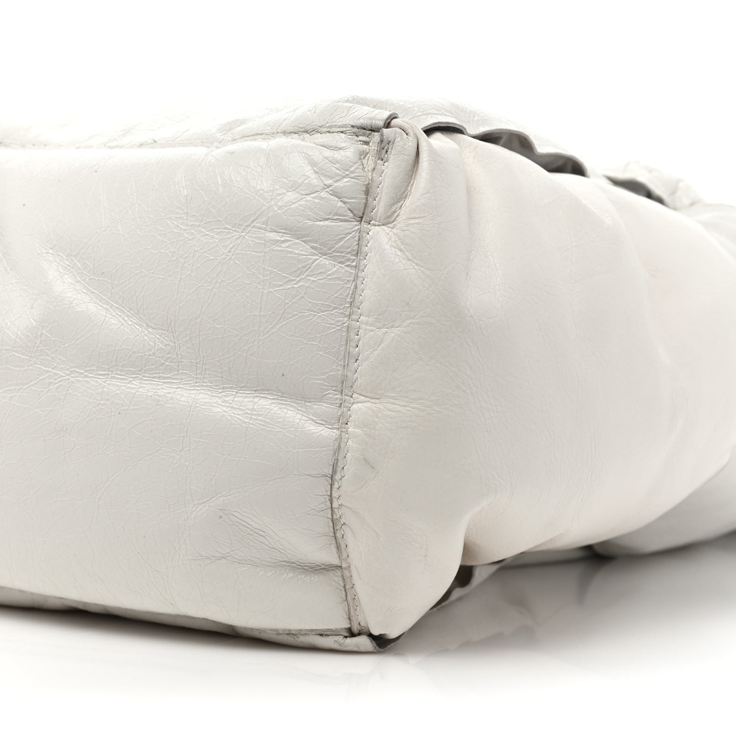Lambskin Intrecciato The Squash Padded Tote Chalk
