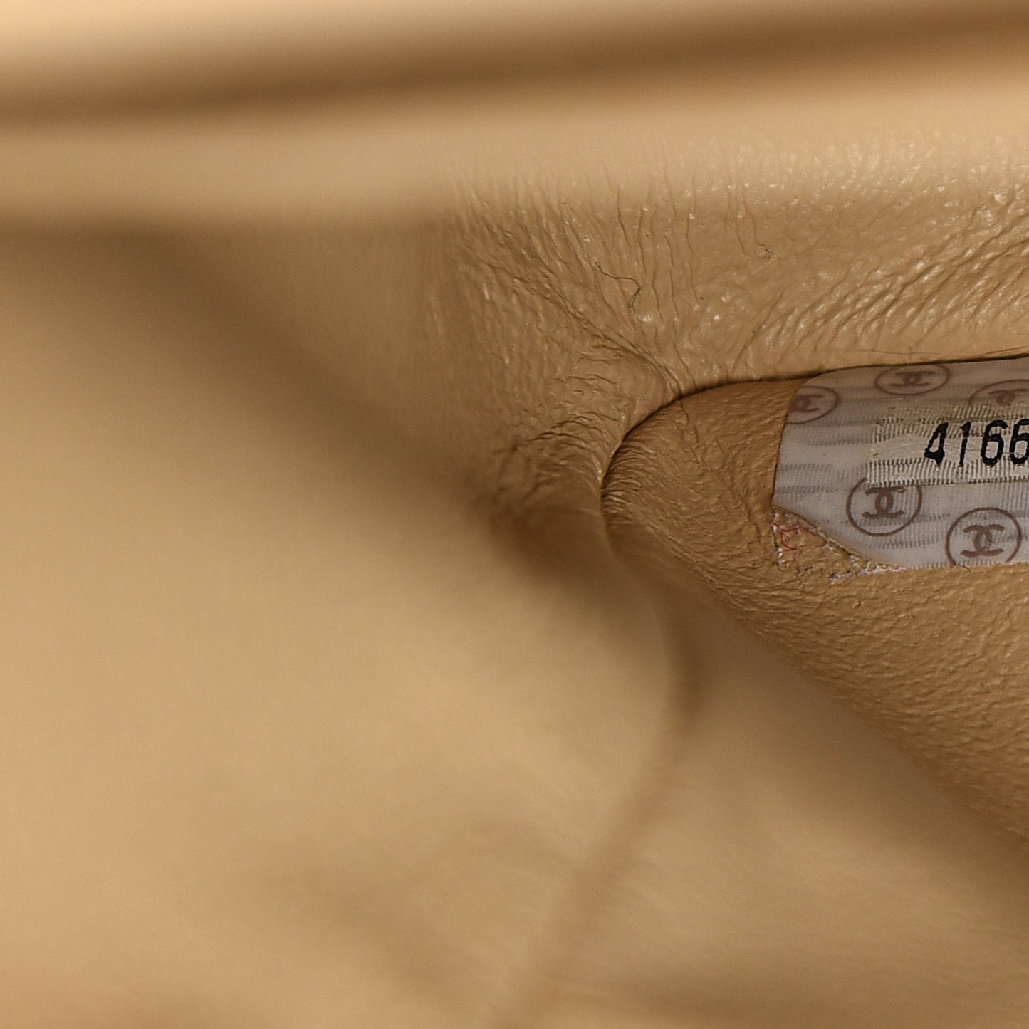 Lambskin Quilted Medium Double Flap Beige