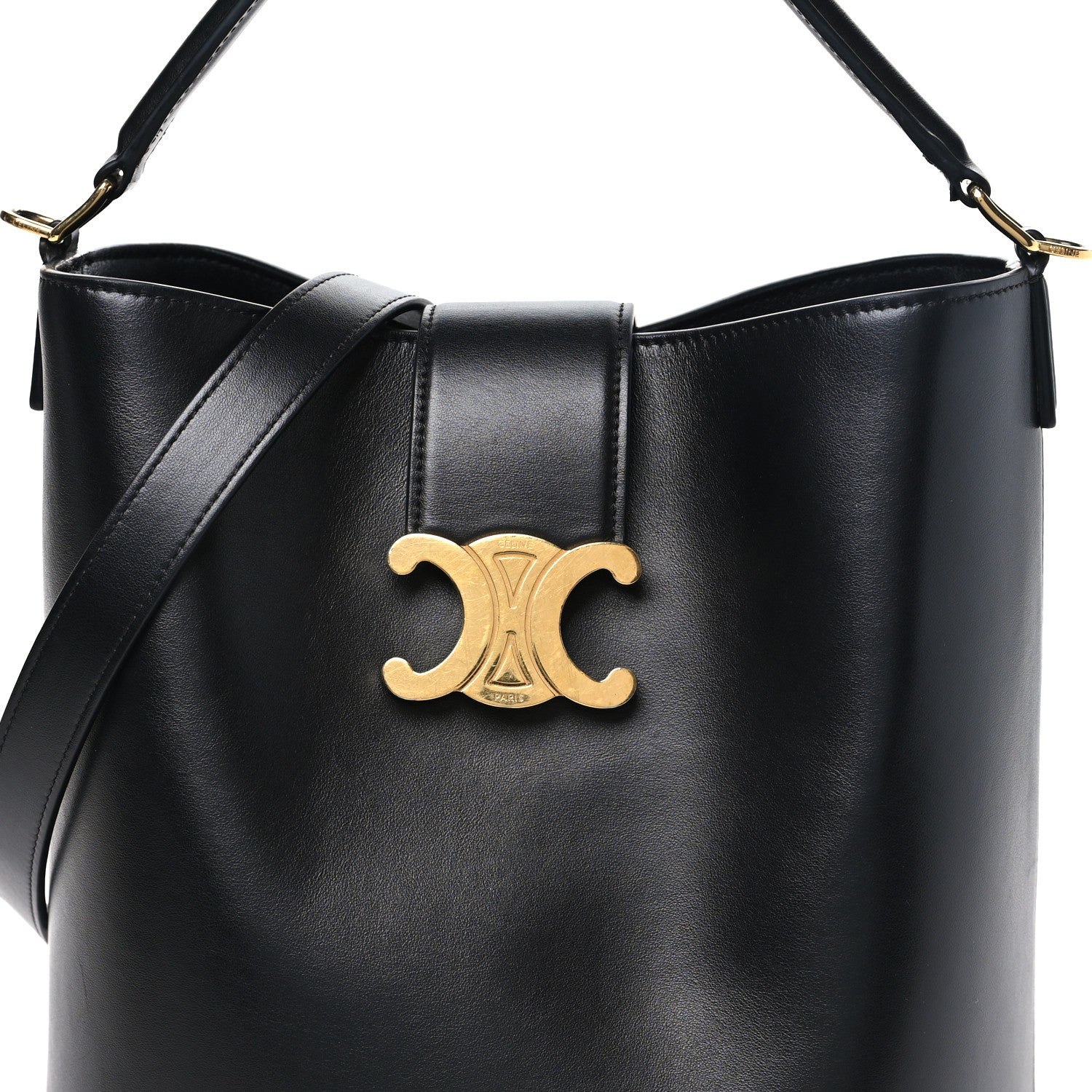 Celine Smooth Calfskin Triomphe Medium Louise Bag Black 8 of 10