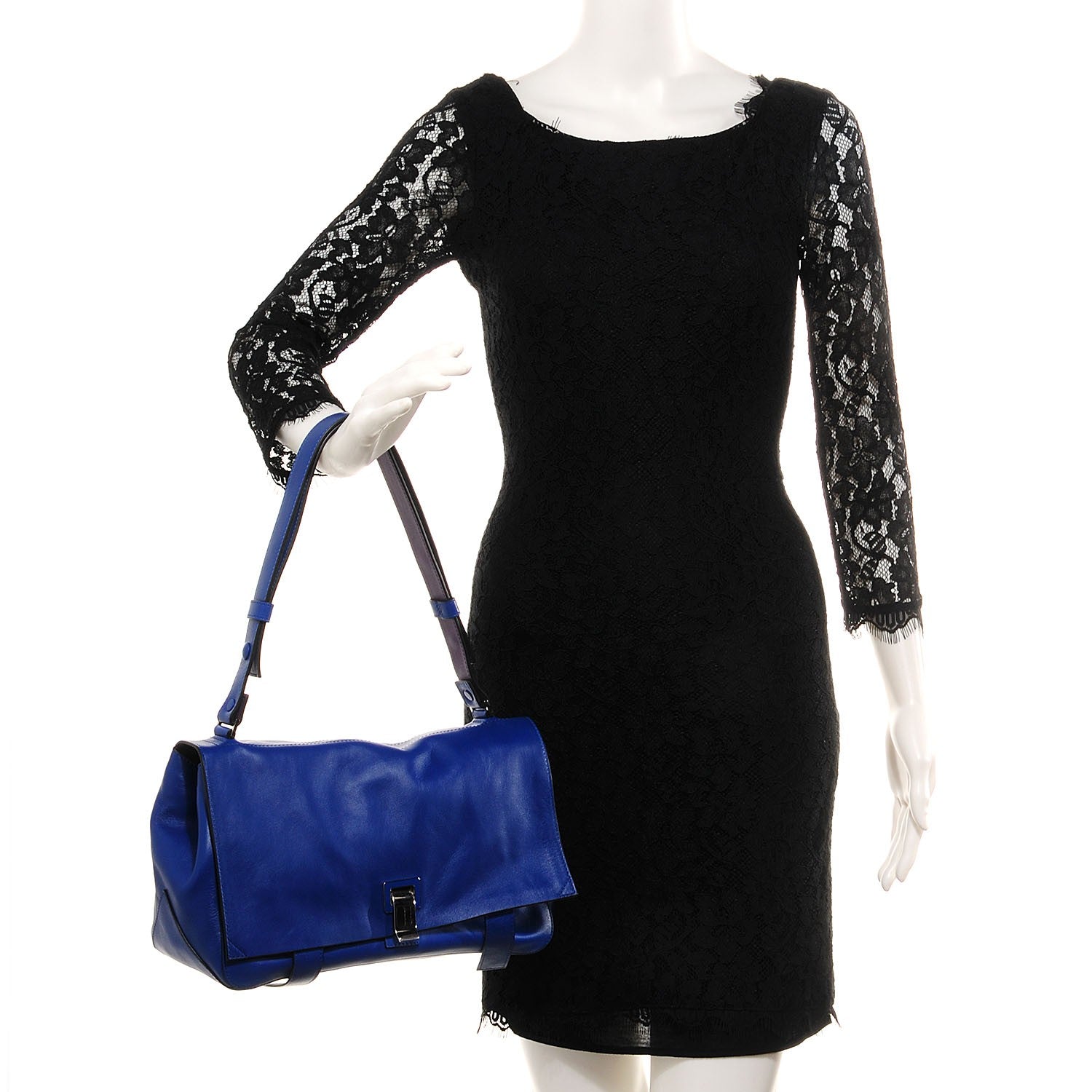 Proenza Schouler Leather Double Sided PS Courier Bag Royal Blue Veruca Salt 2 of 11
