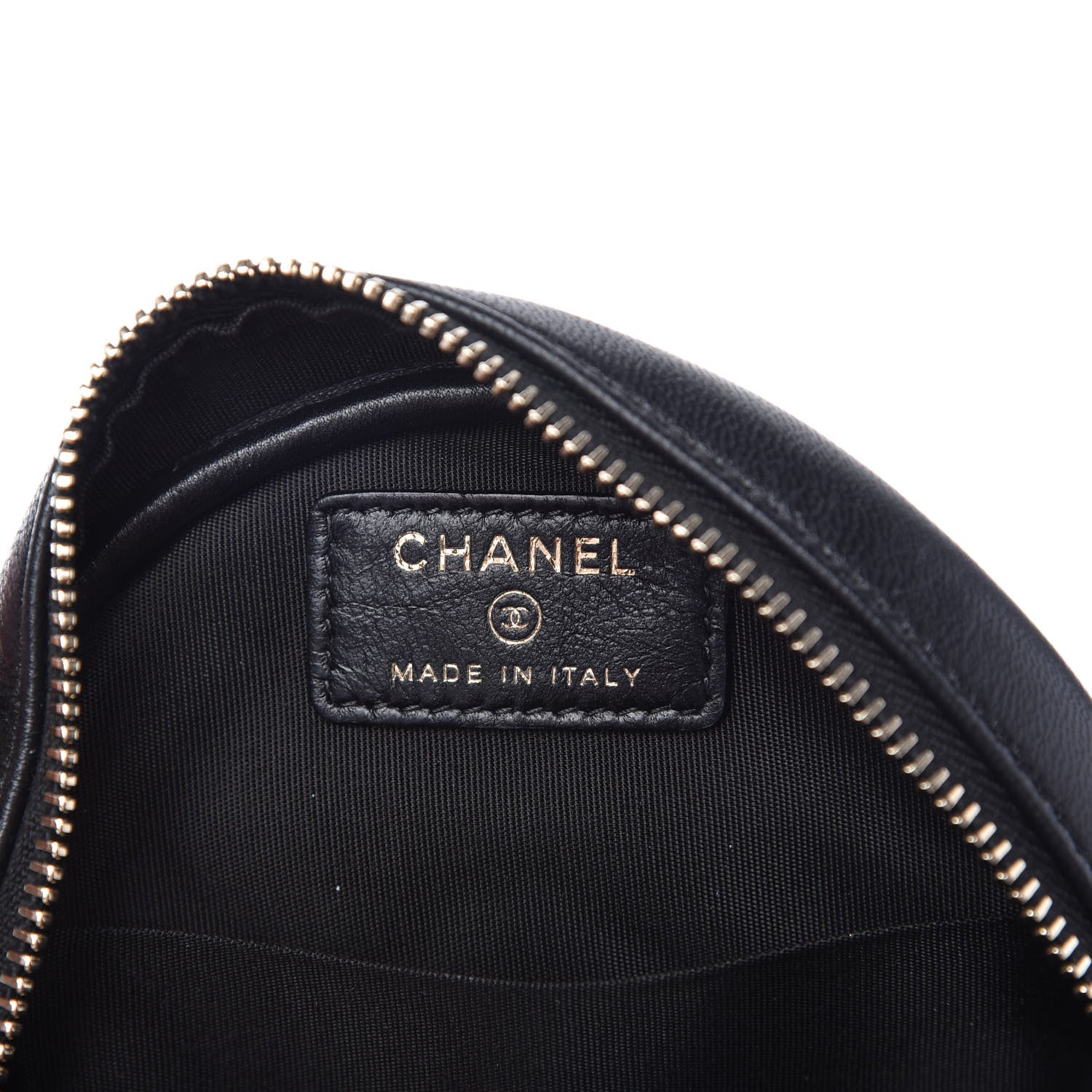Chanel Lambskin Quilted Studded Round Clutch With Chain Black 8 of 10