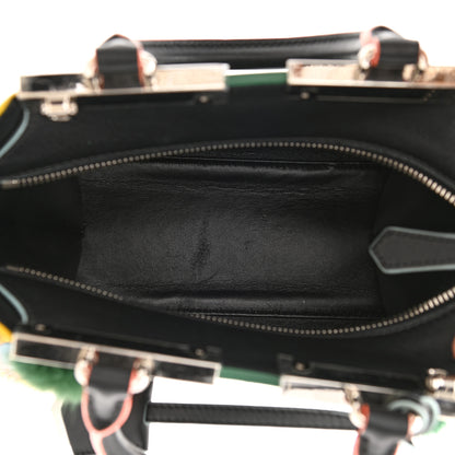 Fendi Vitello Dolce Mink Fur Pom Pom Mini 3jours Tote Black Multicolor 5 of 8