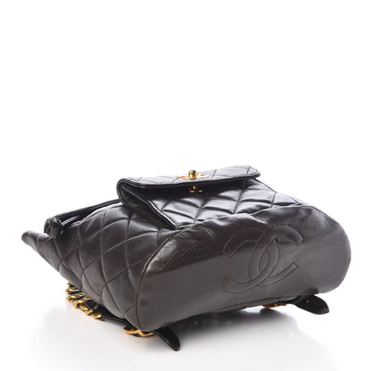 Chanel Lambskin Quilted Drawstring Backpack Black 4 of 10