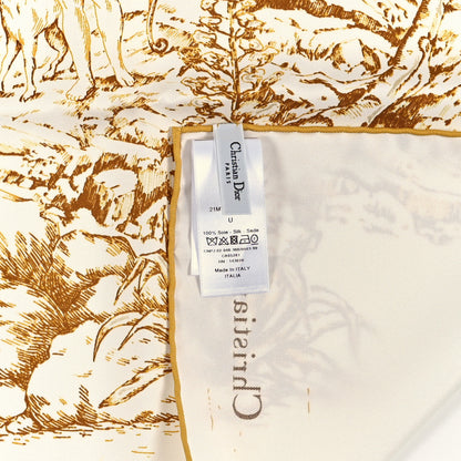 Christian Dior Silk Square Scarf White Gold 3 of 3