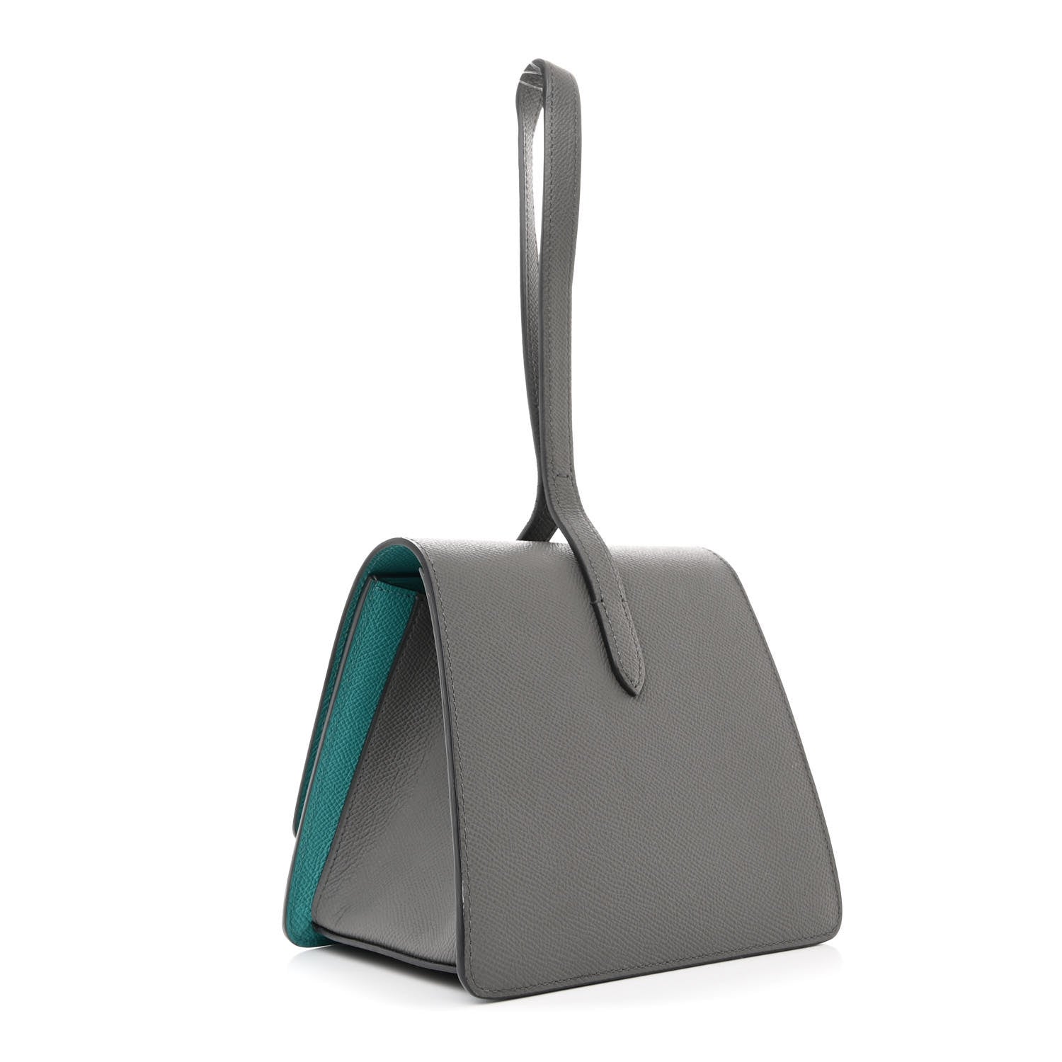 Moynat Carat Calfskin Madeleine Clutch Gray Blue 3 of 9
