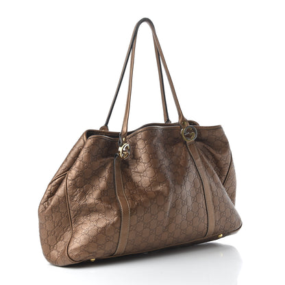 Gucci Metallic Guccissima Large GG Twins Tote Bronze 3 of 10
