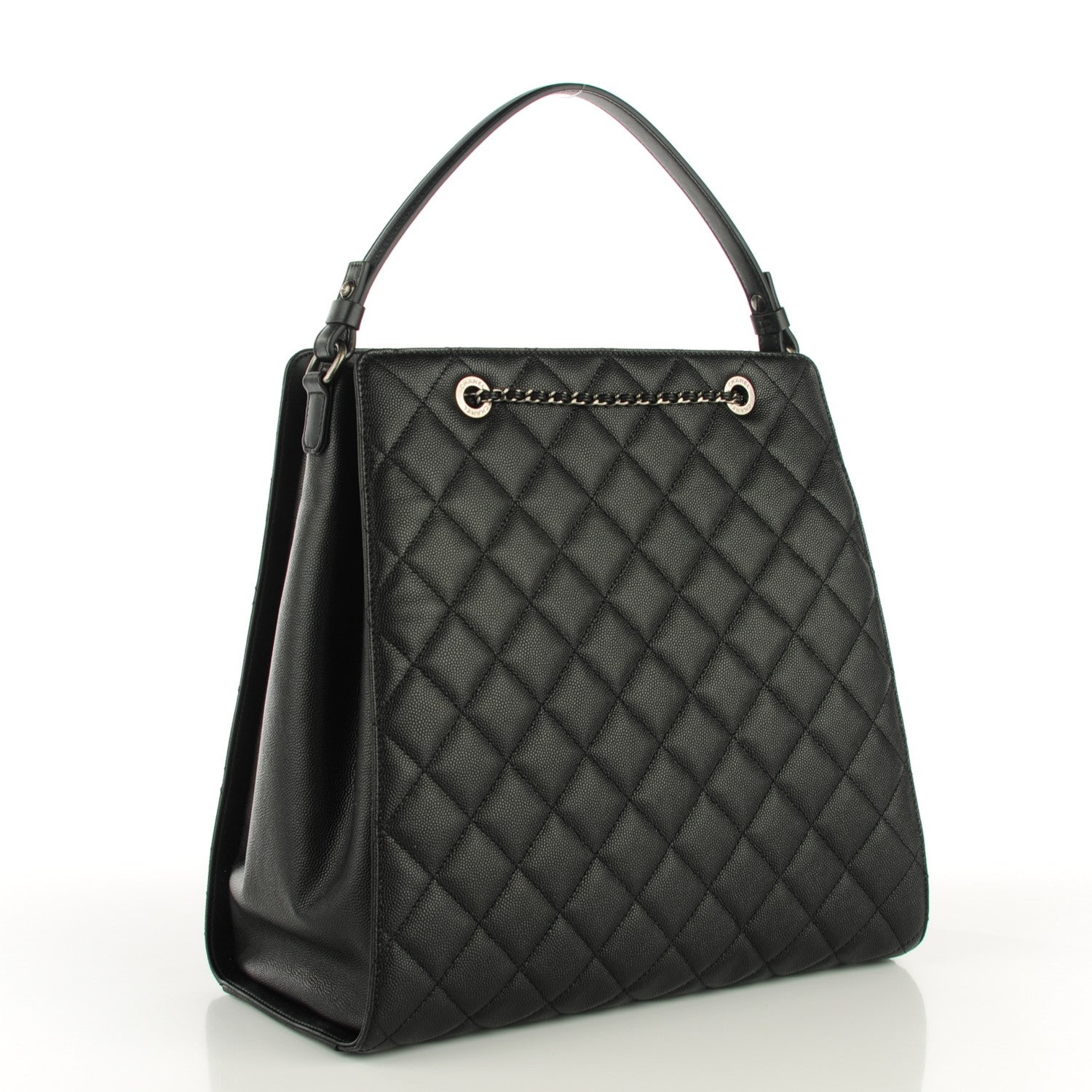 Chanel Caviar Quilted Large CC Bucket Bag Black 3 of 7