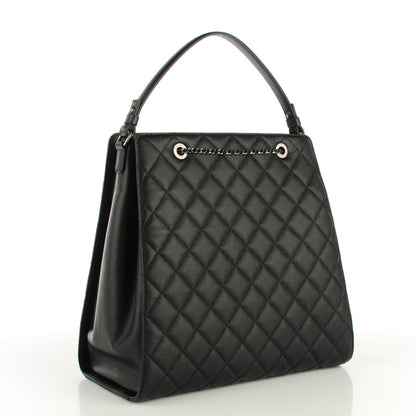 Chanel Caviar Quilted Large CC Bucket Bag Black 3 of 7
