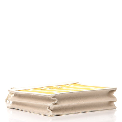 Balenciaga Cotton Canvas Striped Pochette Crossbody Bag Yellow 4 of 10