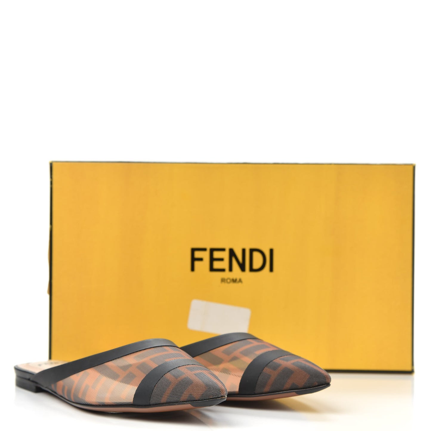 Technical Mesh Vitello FF Colibri Flat Mules 36.5 Tobacco Moro Black