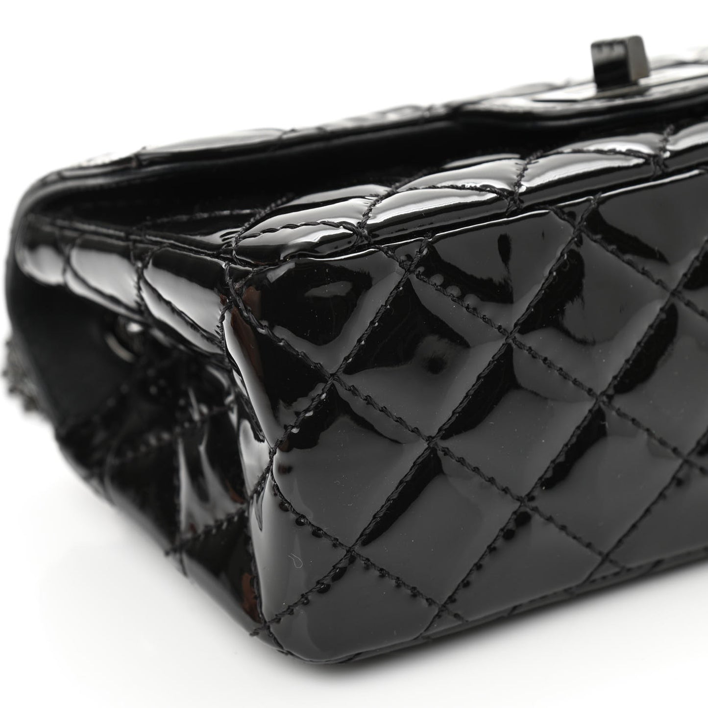 Patent Calfskin Quilted 2.55 Reissue Mini Flap So Black