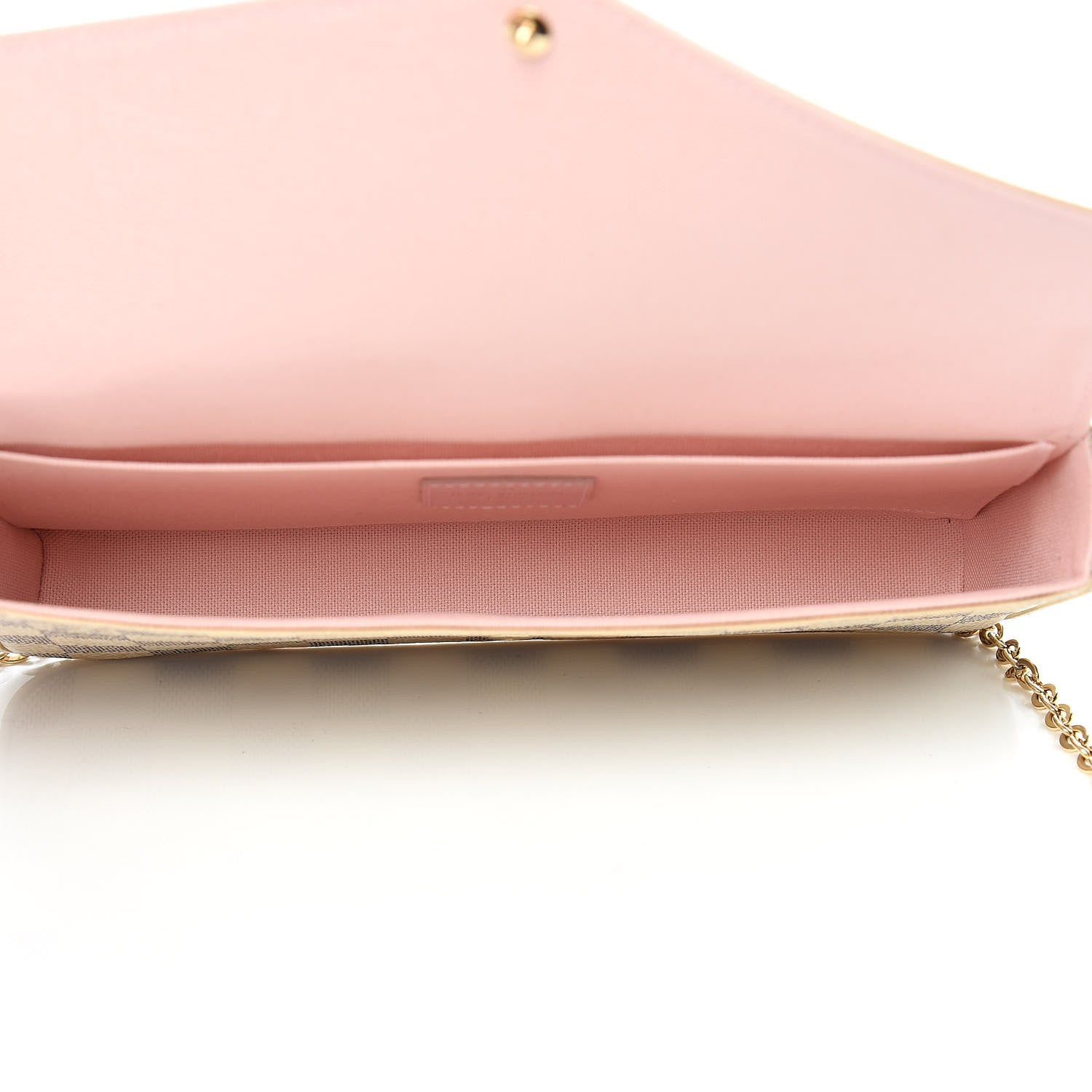 Louis Vuitton Damier Azur Pochette Felicie Chain Wallet Rose Ballerine 5 of 10