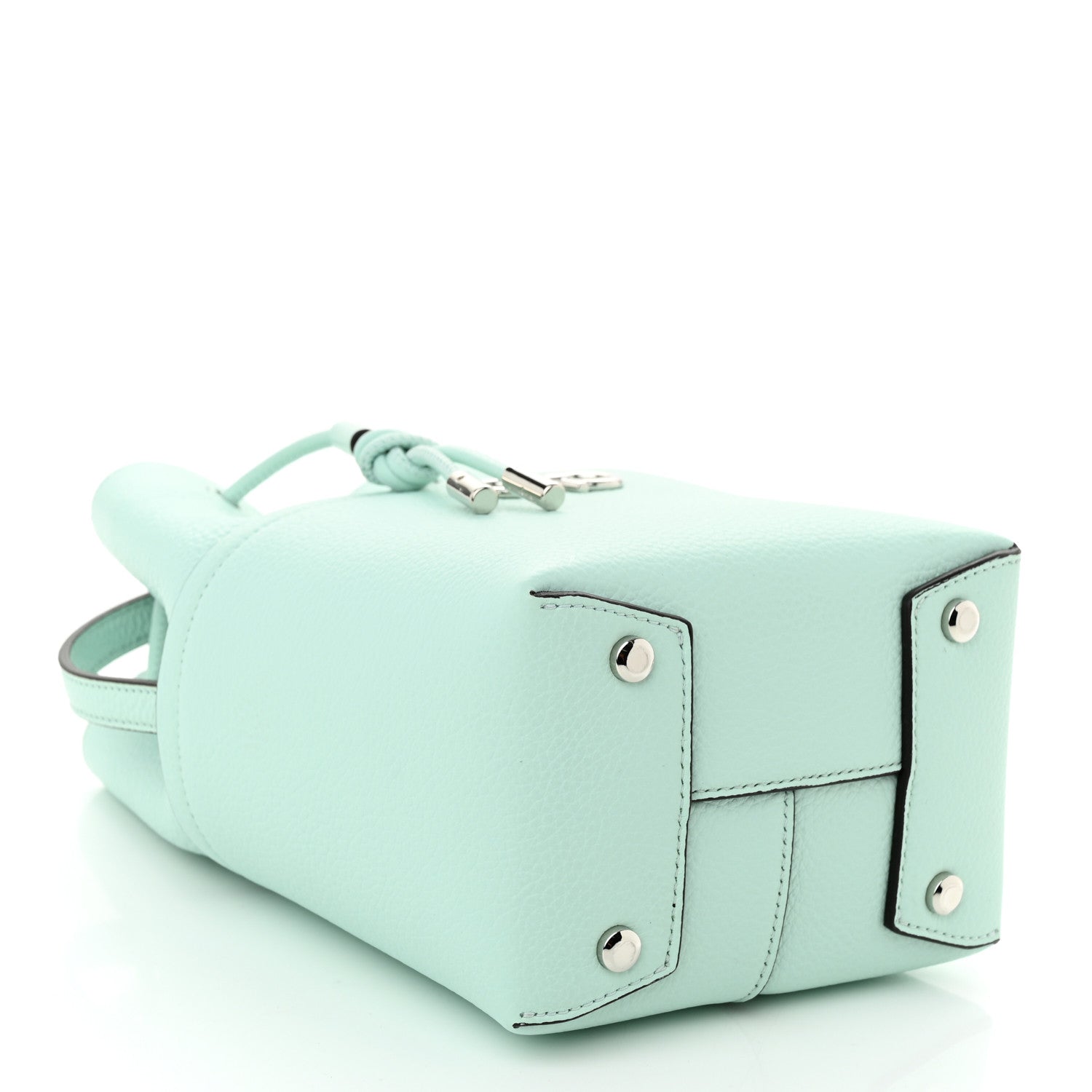 Salvatore Ferragamo Grained Calfskin Mini Gancino Bucket Bag Blue 4 of 9