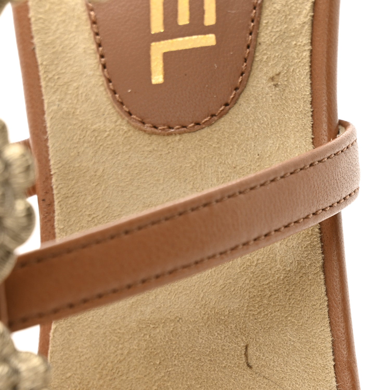 Chanel Lambskin Cork Camellia Wedge Sandals 37.5 Light Brown 10 of 13