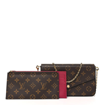 Louis Vuitton Monogram Pochette Felicie Chain Wallet Fuchsia 3 of 10