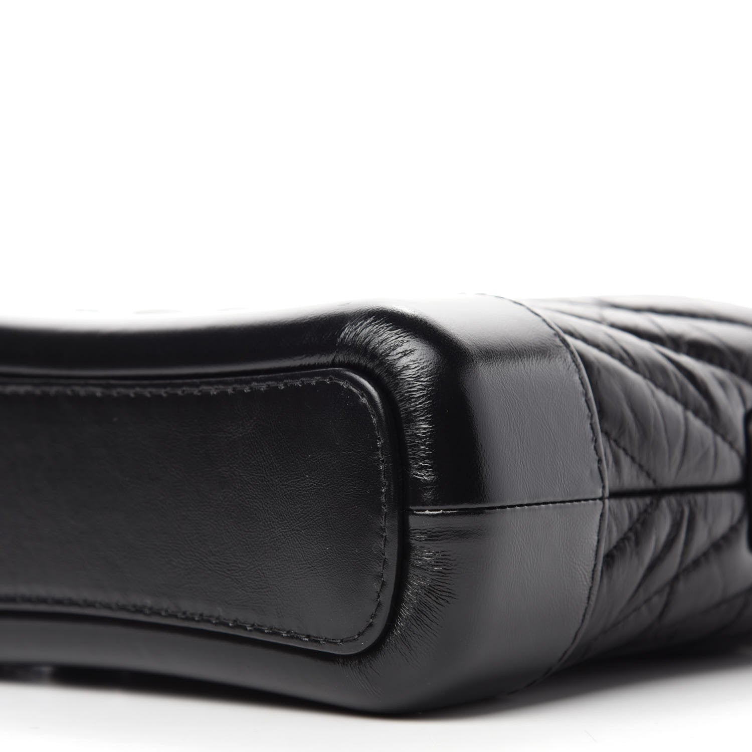 Chanel Aged Calfskin Chevron Quilted Small Gabrielle Hobo So Black 7 of 10