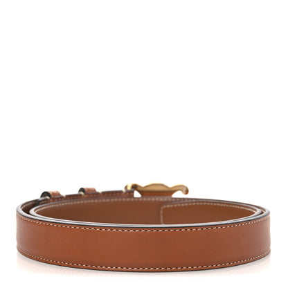 Celine Box Calfskin Medium 25mm Triomphe Belt 75 30 Tan 2 of 8