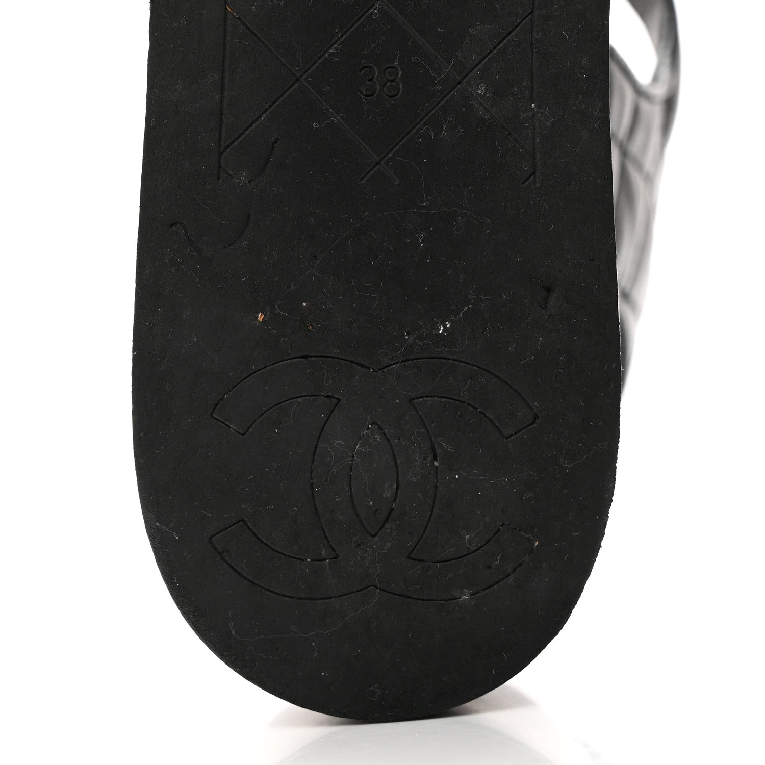 Chanel Lambskin Quilted CC Platform Sandals 38 Black 8 of 8