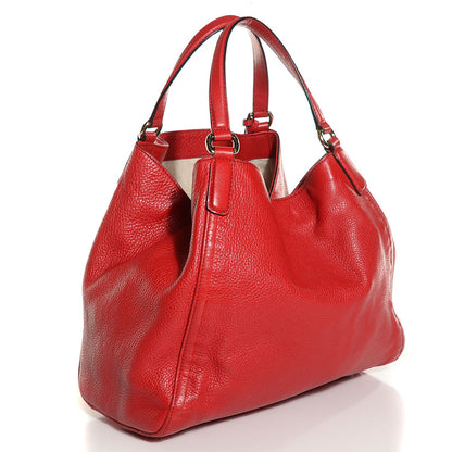 Gucci Pebbled Calfskin Medium Soho Shoulder Bag Red 3 of 9