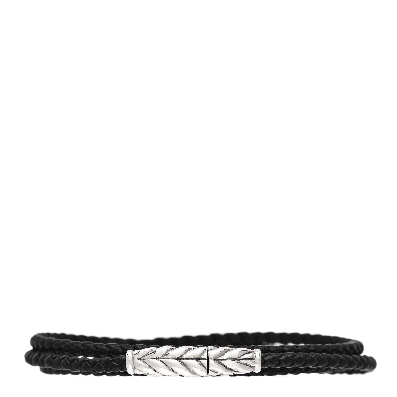 David Yurman Sterling Silver Chevron Triple-Wrap Bracelet Black 1 of 3