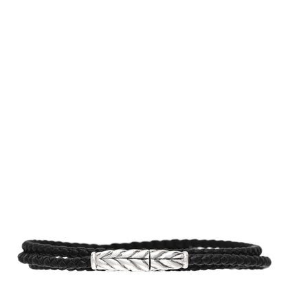 David Yurman Sterling Silver Chevron Triple-Wrap Bracelet Black 1 of 3