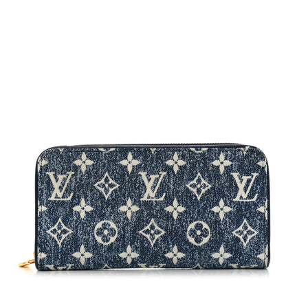 Louis Vuitton Denim Monogram Jacquard Zippy Wallet Blue 1 of 7