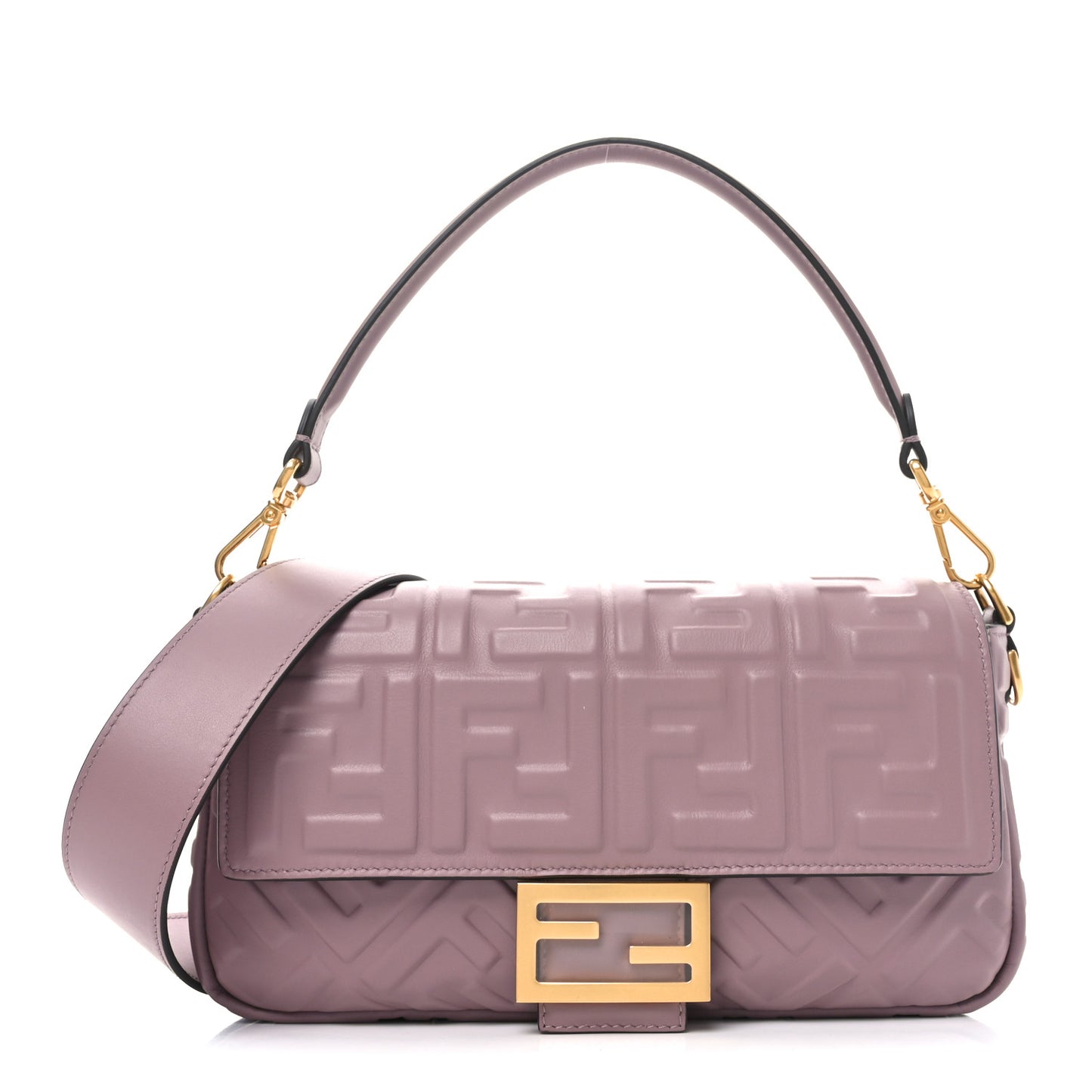 Nappa FF 1974 Embossed Baguette Dusty Mauve