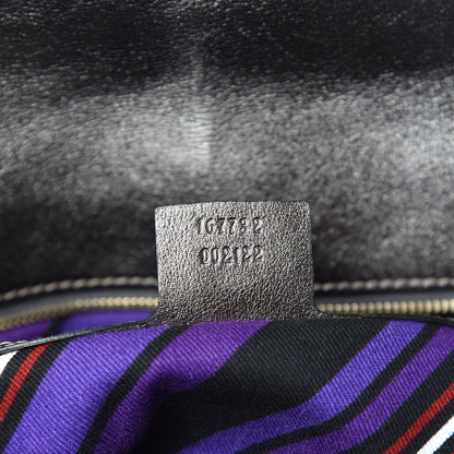 Gucci Guccissima Britt Tassel Shoulder Bag Gunmetal 9 of 10
