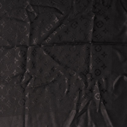 Louis Vuitton Silk Wool Monogram Shawl Black 3 of 4